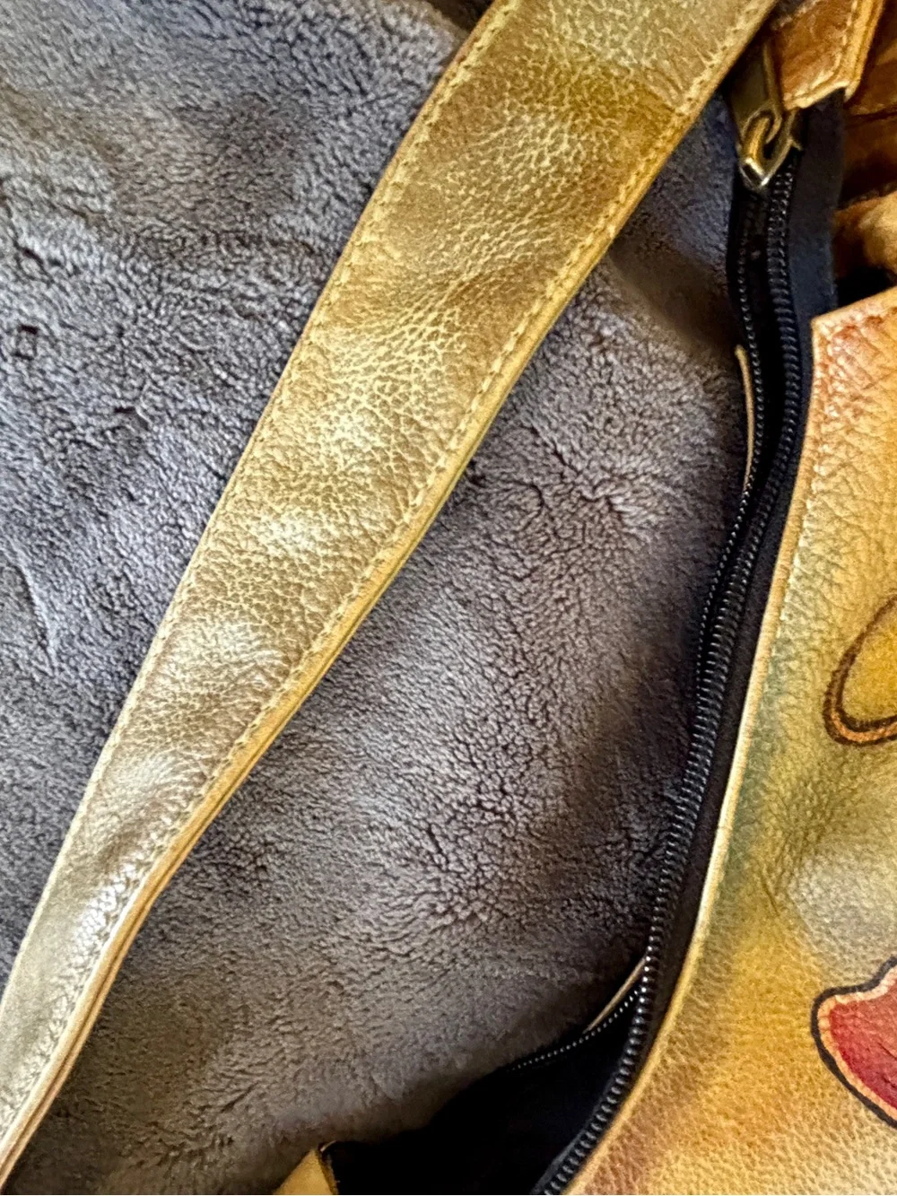 Anuschka Hand Painted Leather Hobo Bag Floral